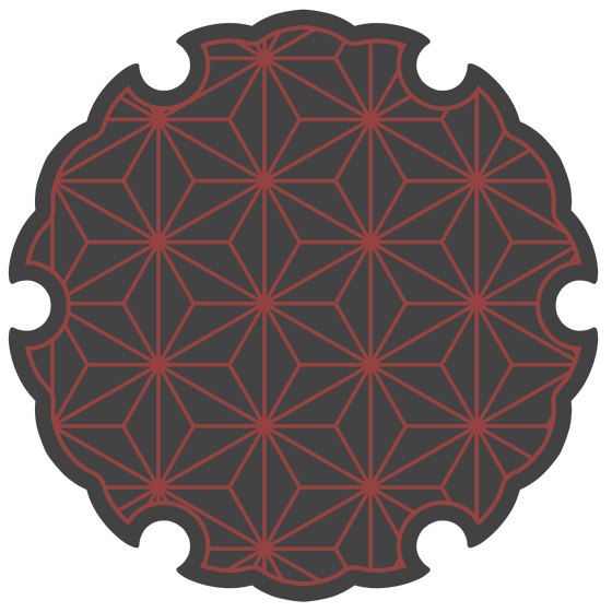 雪輪に麻の葉模様