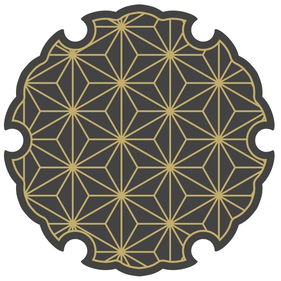 雪輪に麻の葉模様