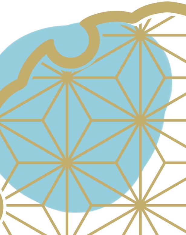 雪輪に麻の葉模様