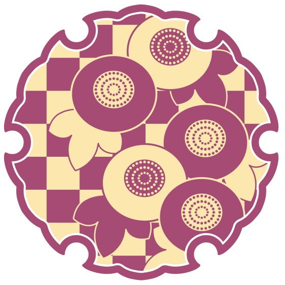 雪輪に菊イラスト素材