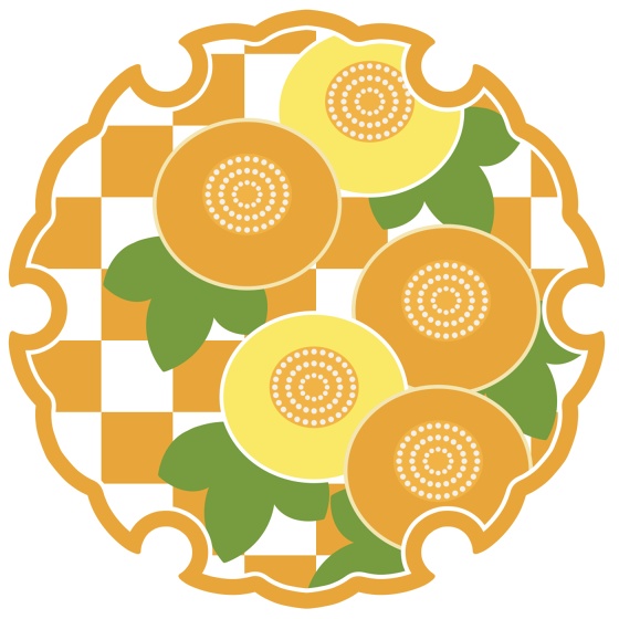 雪輪に菊イラスト素材