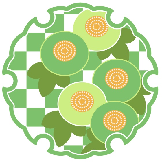 雪輪に菊イラスト素材