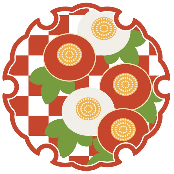 雪輪に菊イラスト素材