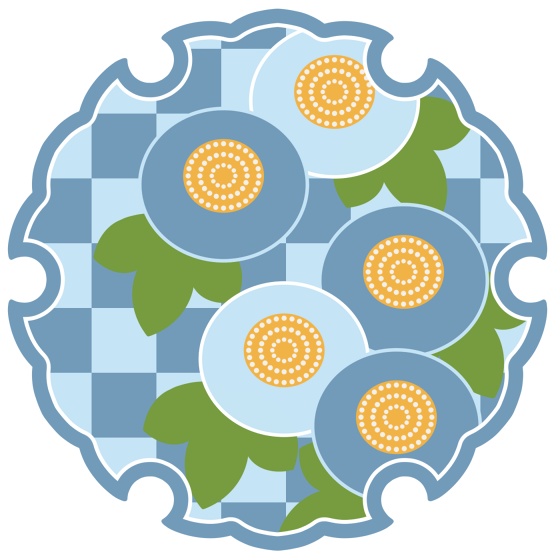 雪輪に菊イラスト素材