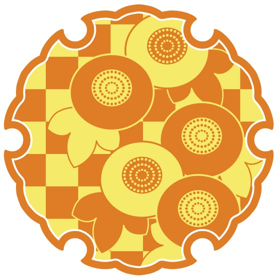 雪輪に菊イラスト素材