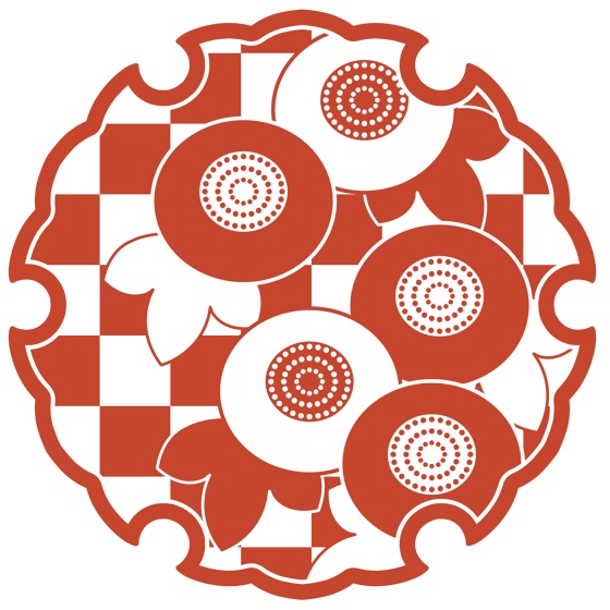 雪輪に菊イラスト素材