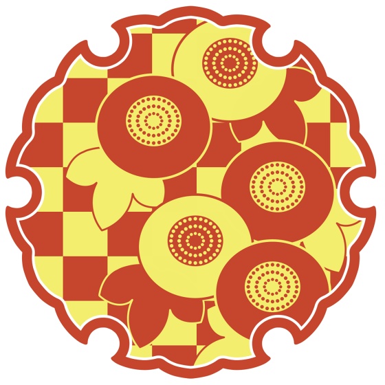 雪輪に菊イラスト素材