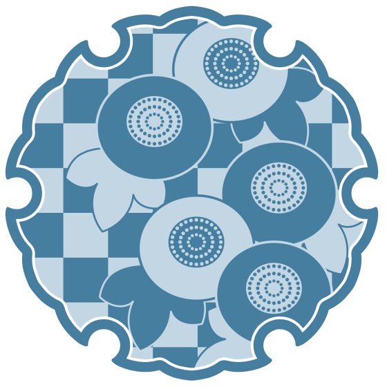 雪輪に菊イラスト素材