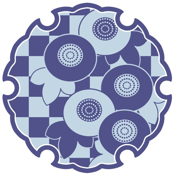 雪輪に菊イラスト素材