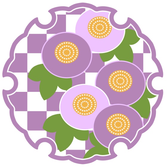 雪輪に菊イラスト素材