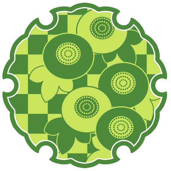 雪輪に菊イラスト素材