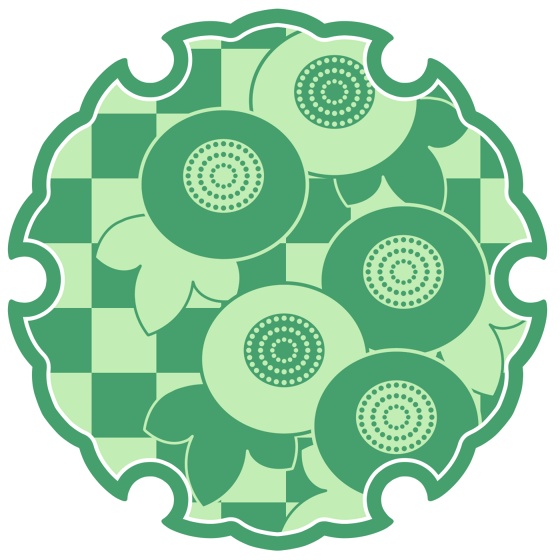 雪輪に菊イラスト素材