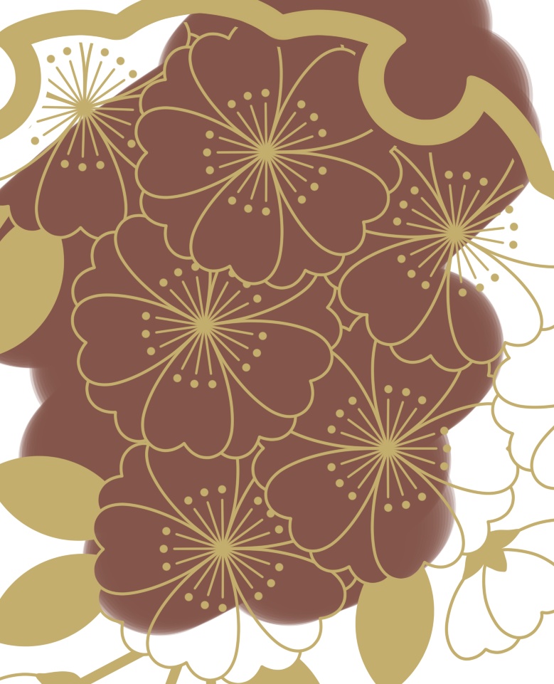 雪輪に桜イラスト素材