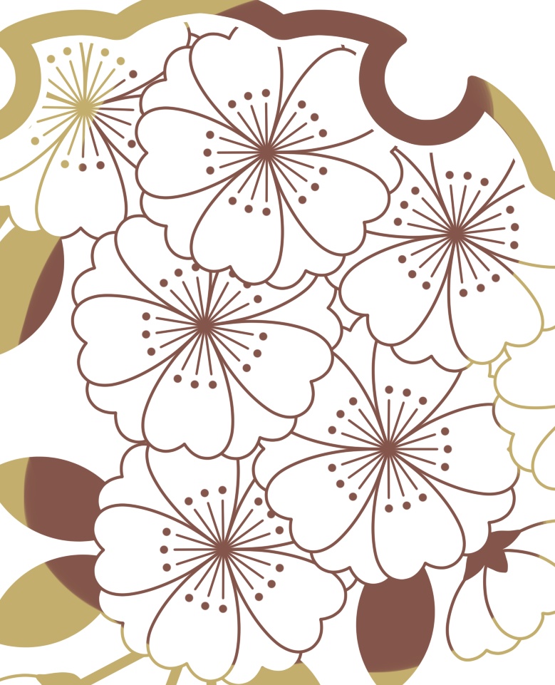 雪輪に桜イラスト素材