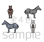 【ウディタ用】馬　リアル調　キャラチップ