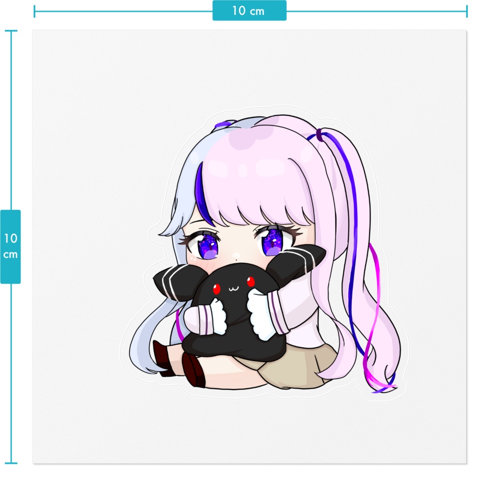 うさぎぬいとツインテ霜月ステッカー