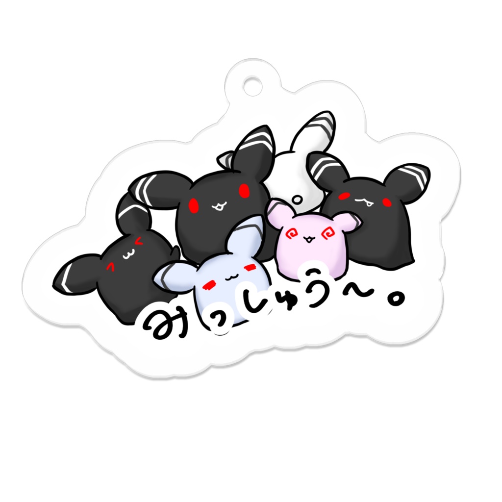 密集うさぎのアクリルキーホルダー