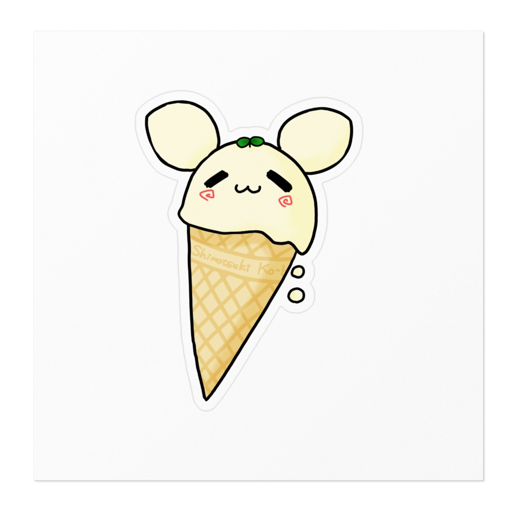 溶けるうさぎステッカー(バニラ)