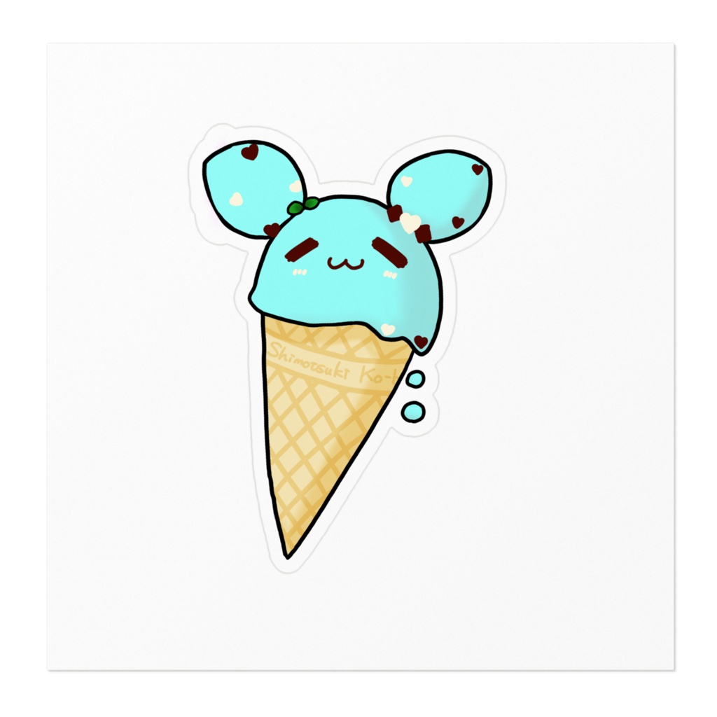 溶けるうさぎステッカー(チョコミント)