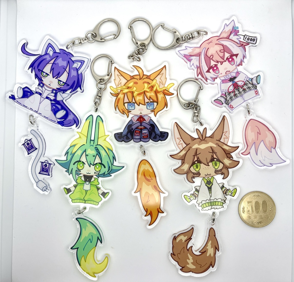 ゆれるよしっぽ付アクリルキーホルダー