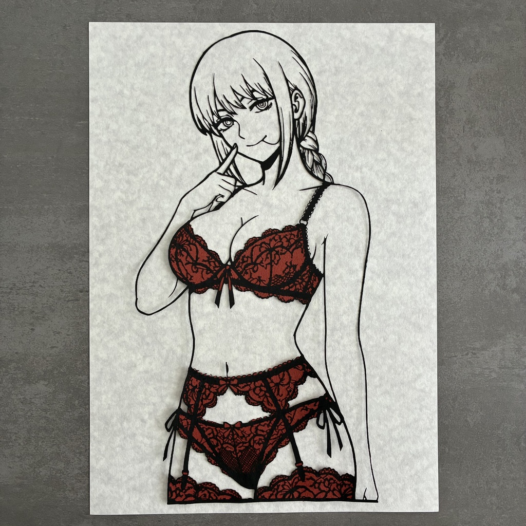 マキマ　レースランジェリー切り絵