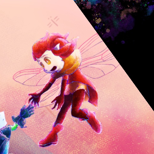 クリアiPhoneケース:青バラと赤トンボ