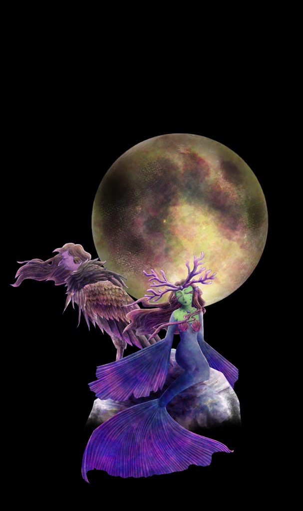 クリアiPhoneケース:ハーピーセイレーン