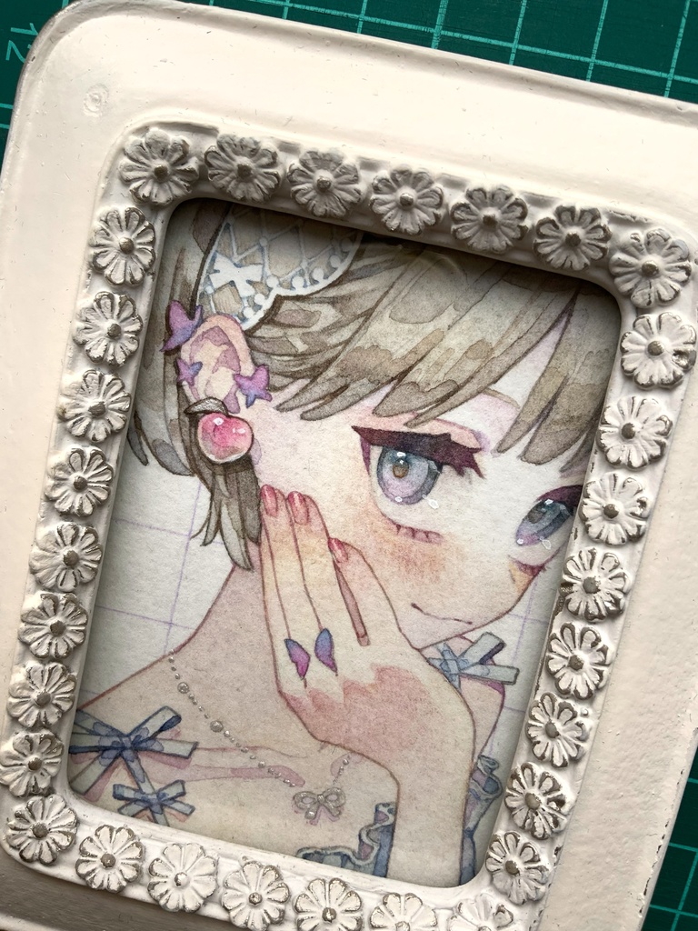 額装ミニ原画「桃」