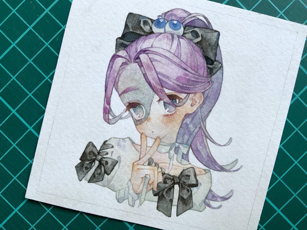 フレームレスミニ原画「💜」