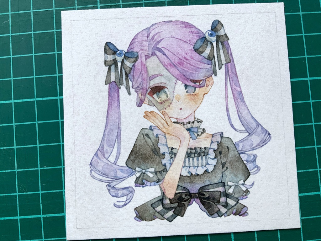 フレームレスミニ原画「🖤」