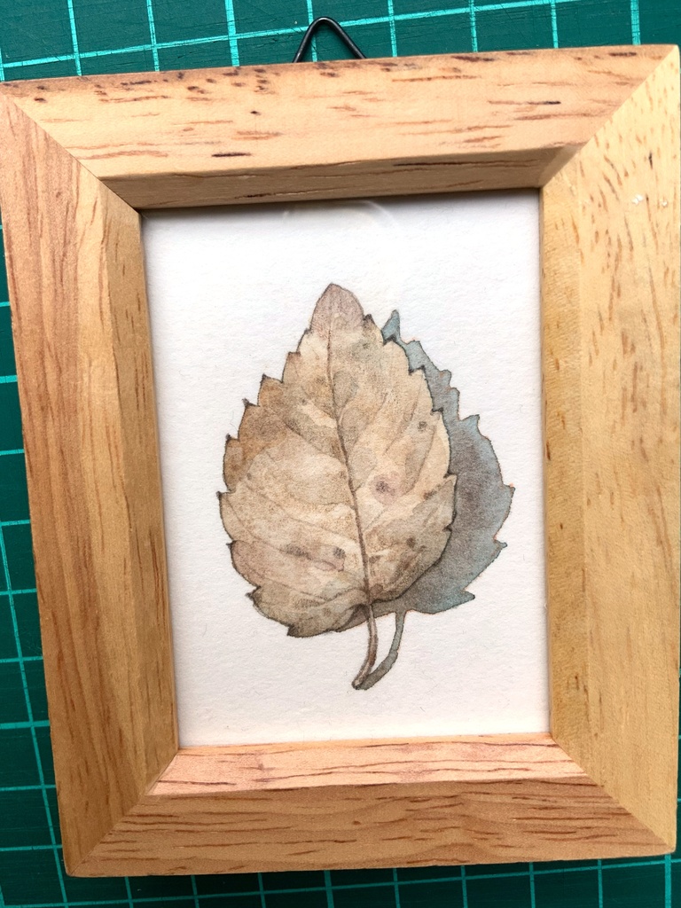 額装ミニ原画「落ち葉1」