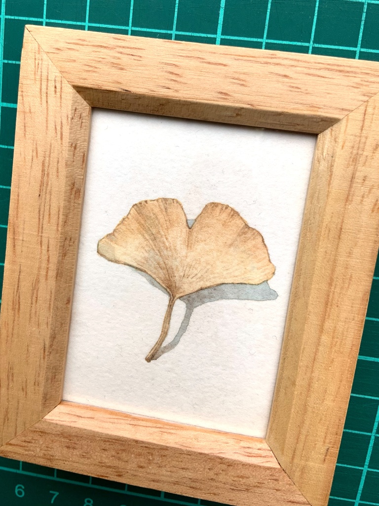 額装ミニ原画「落ち葉2」