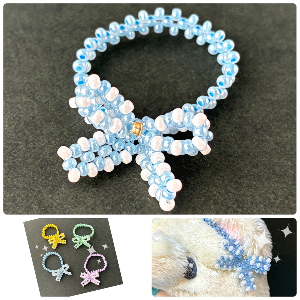 いつぬい用 おみみリボン パステルブルー