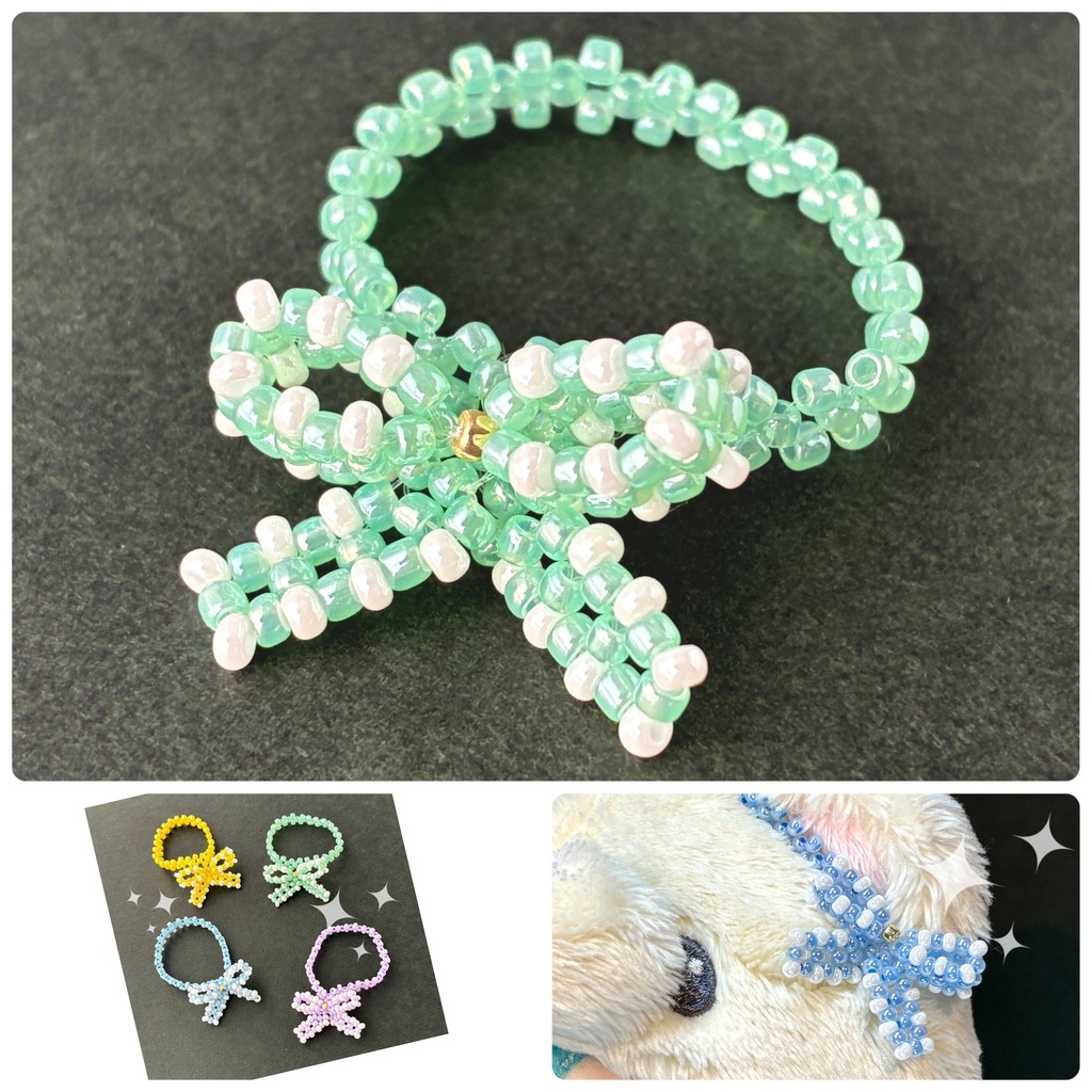 いつぬい用 おみみリボン パステルグリーン