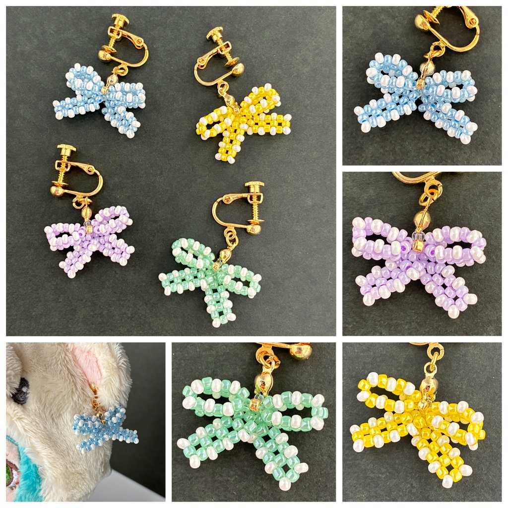 りぼんイヤリング(ピアス)