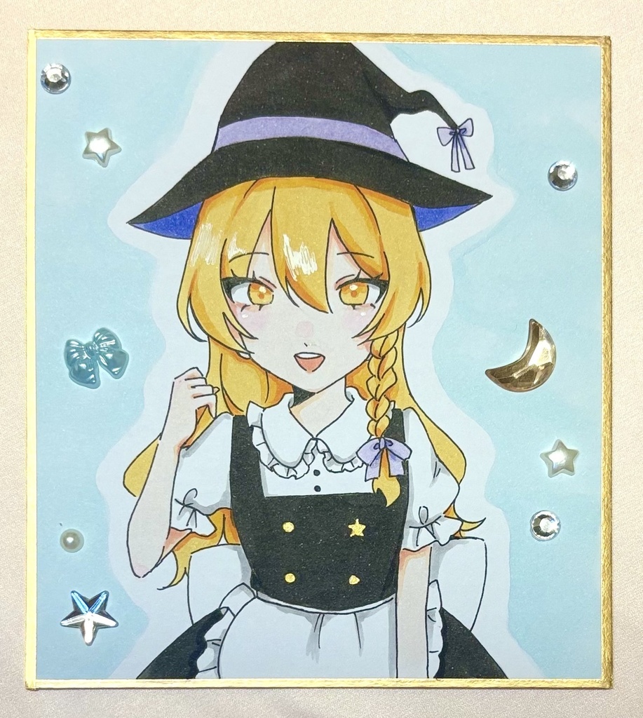 手描き色紙  霧雨魔理沙