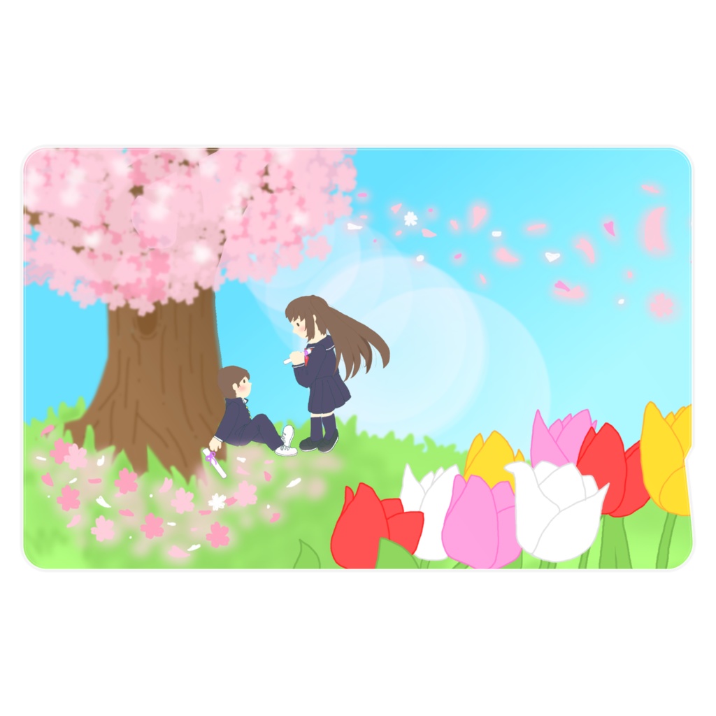 想い桜の下で カードステッカー
