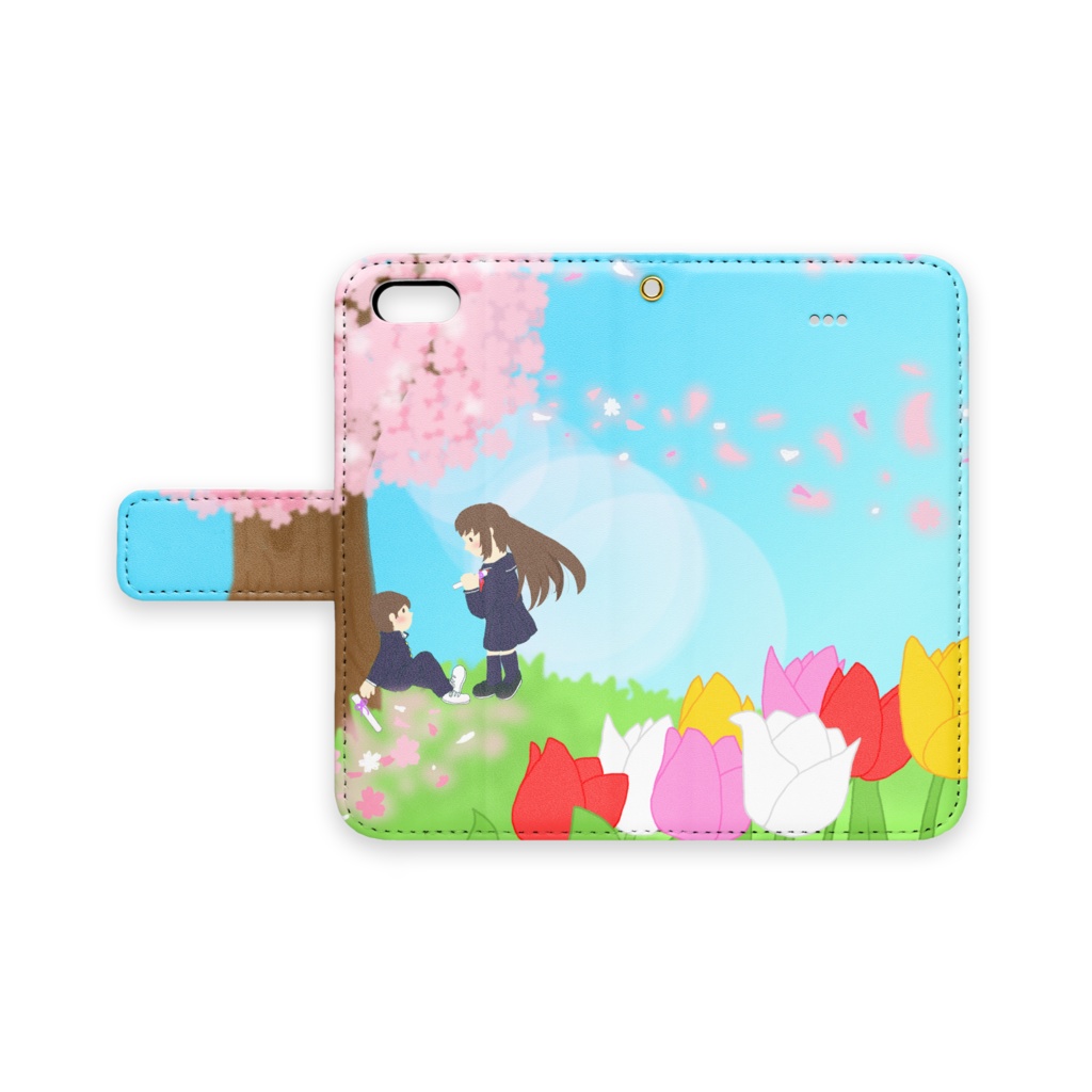 想い桜の下で iPhoneケース