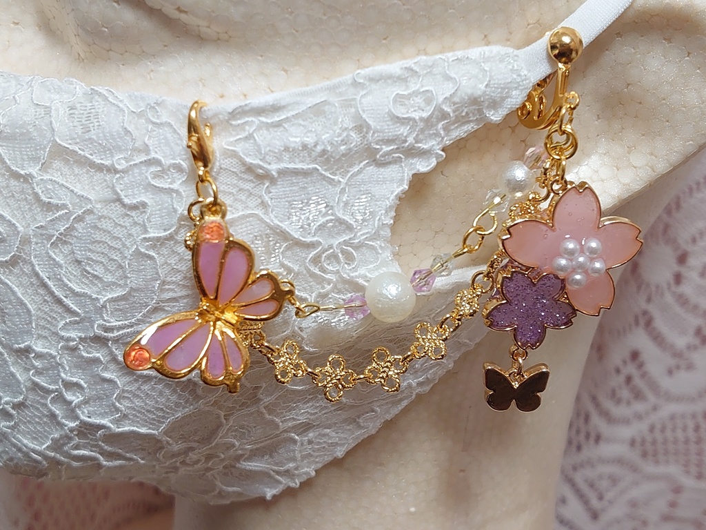 【マスクチャーム】桜と蝶