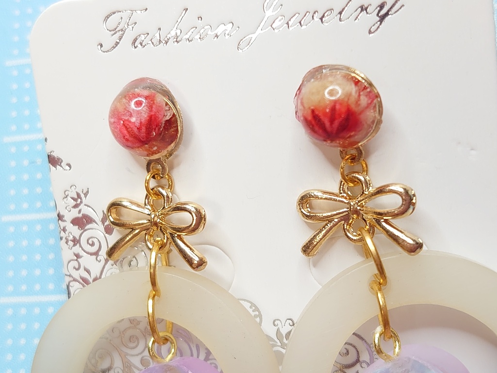 おしゃれ桃ピアス(桃)