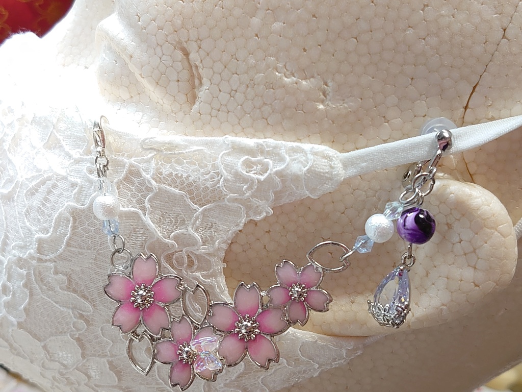 桜のマスクチャーム（シルバー）