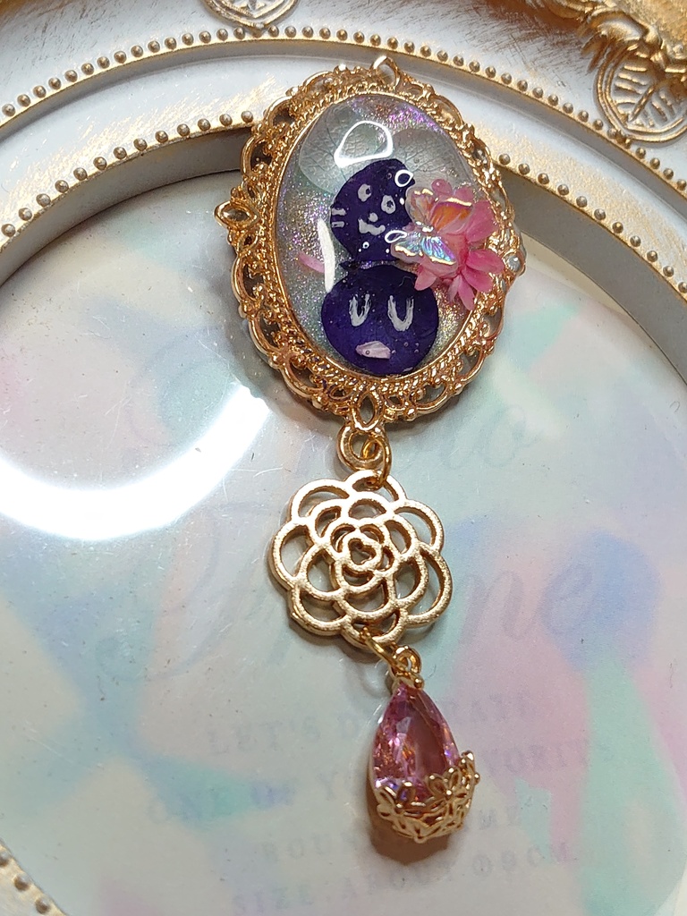 【ブローチ】お花のネズミさん