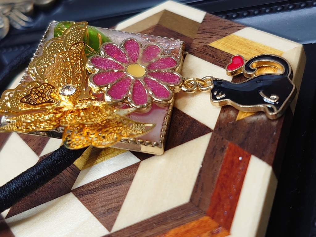 蝶と猫とお花と…なヘアゴム