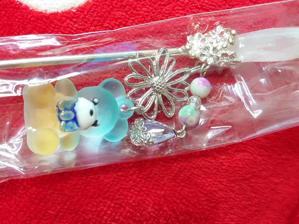 くまとお花のかんざし