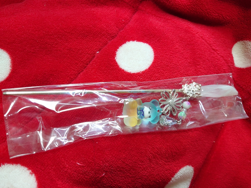 くまとお花のかんざし