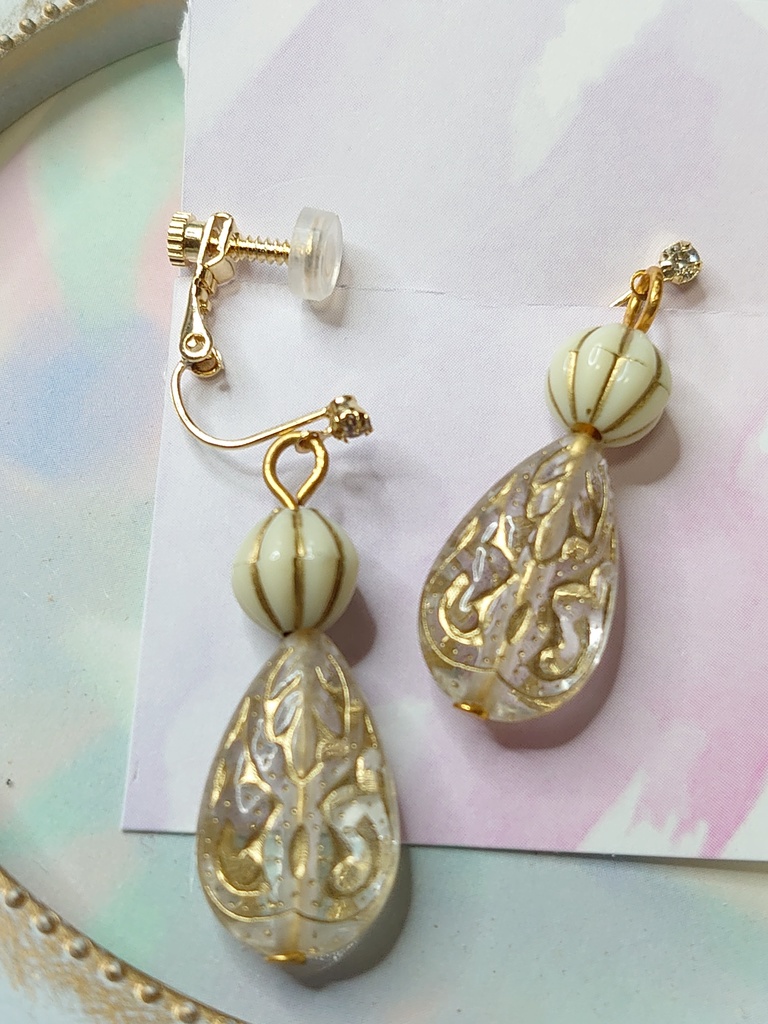 チェコビーズ イヤリング