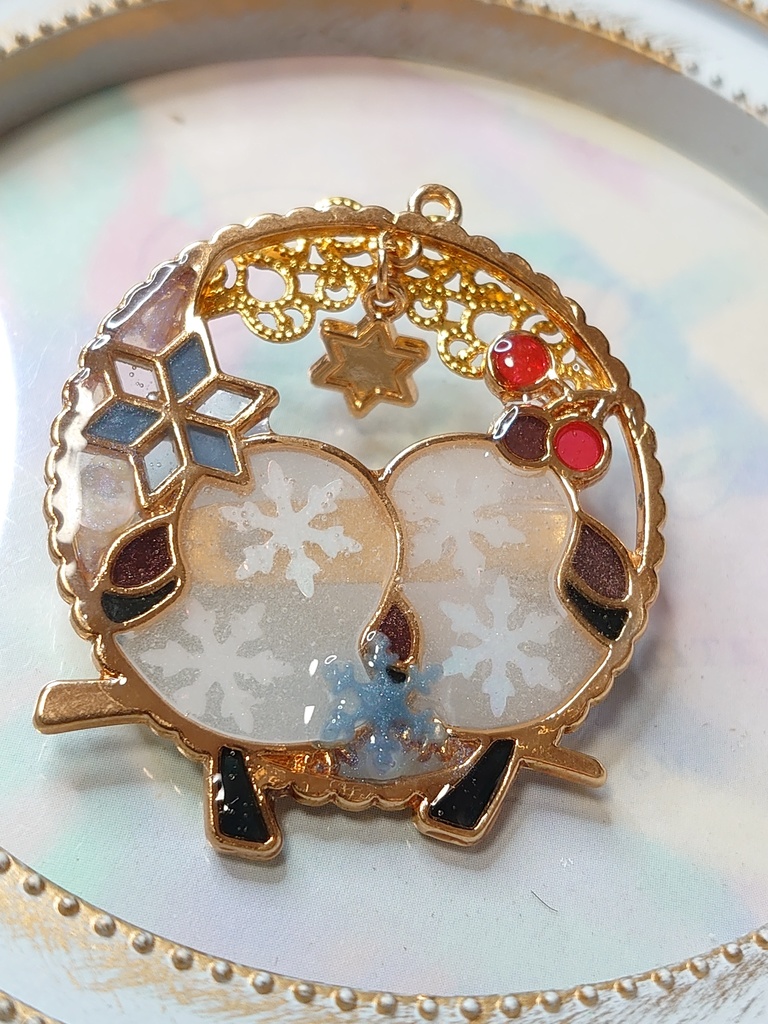 シマエナガのブローチB