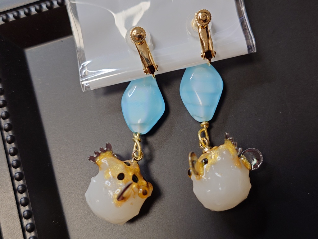 トラフグのイヤリング(ピアス交換可)