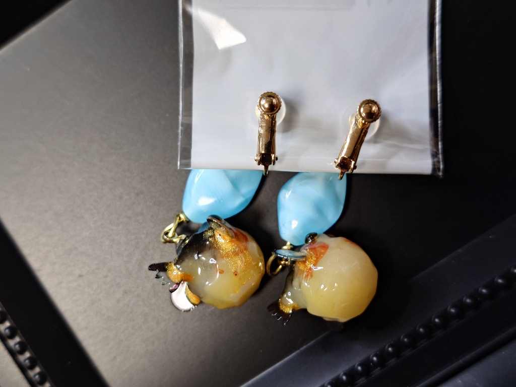 トラフグのイヤリング(ピアス交換可)