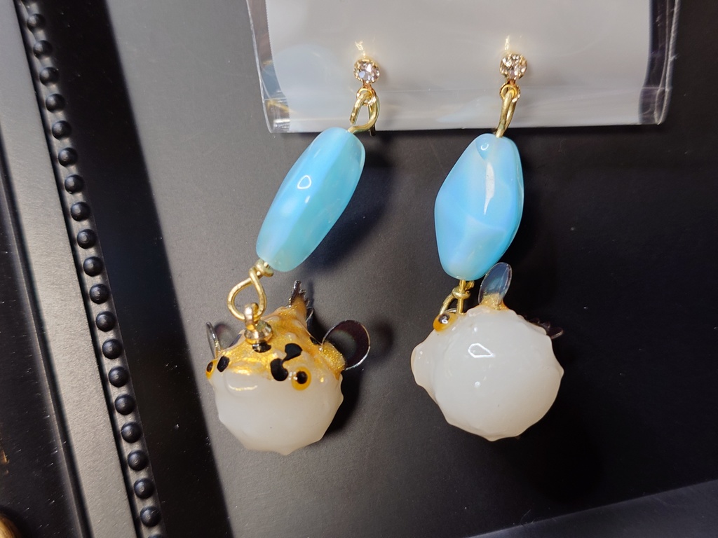 トラフグのイヤリング(ピアス交換可)